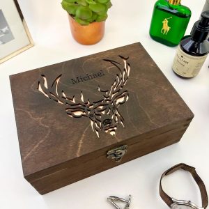 Personalised Stag Cufflink Box