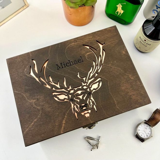 Stag and Copper Cufflink Box