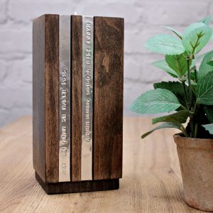 Aluminium messages gift large beech tea light holder